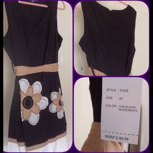 Black Tan & White Sundress