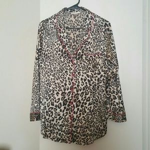 VS leopard print pajama top