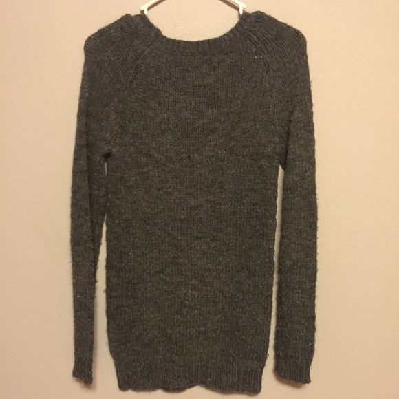 Grey Cable Knit American Eagle Sweater - Picture 2 of 3