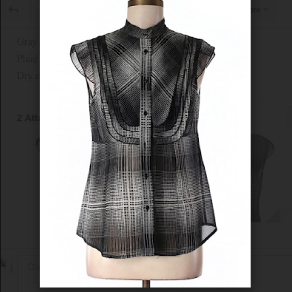 Bcbg MaxAzria Sleeveless Black Plaid top