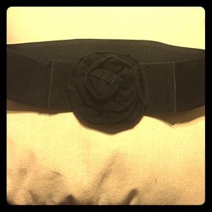 Black velvet flower belt