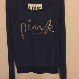 Dark Blue PINK knit long sleeve