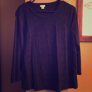 J. Crew black textured top