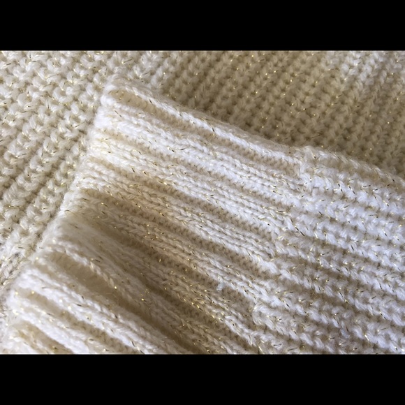 White with Gold Threaded Sweater - Picture 3 of 3