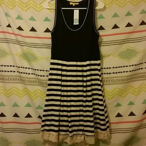 Navy blue striped dress