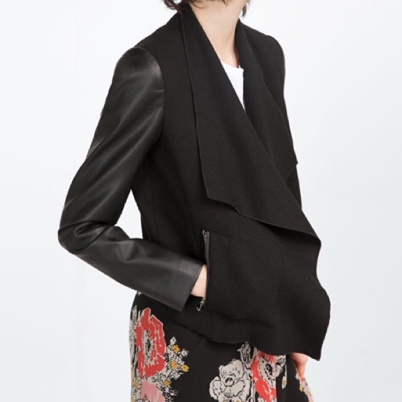 Lapels collar jacket faux leather - Picture 1 of 3