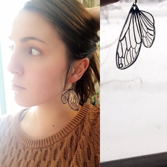 Transparent butterfly wing earrings
