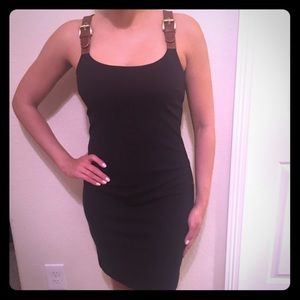 Michael Kors black dress with leather straps