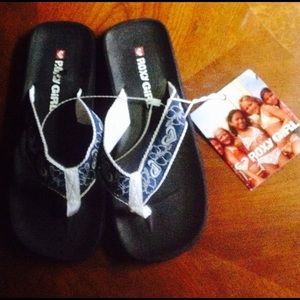 Roxy girls size 3 flip flop sandals navy blue