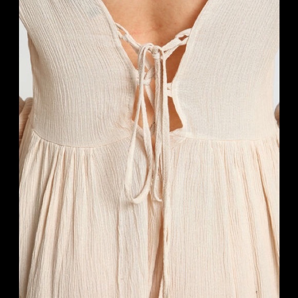 ๐HP๐NEW Boho Cream Lace up Dress Sz L - Picture 3 of 4