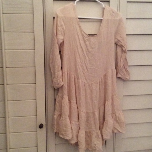 ๐HP๐NEW Boho Cream Lace up Dress Sz L - Picture 4 of 4