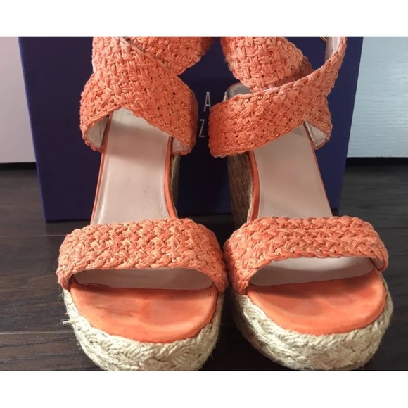 Stuart Weitzman Espadrille Platform Wedges 38 8 - image 2