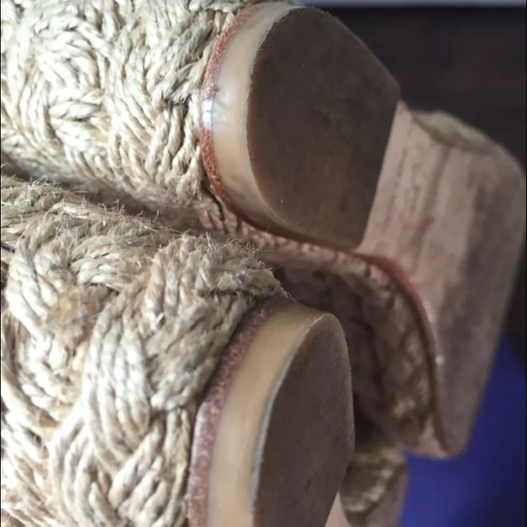 Stuart Weitzman Espadrille Platform Wedges 38 8 - image 4