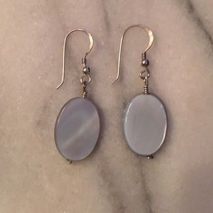 Blue mother of pearl drop earrings