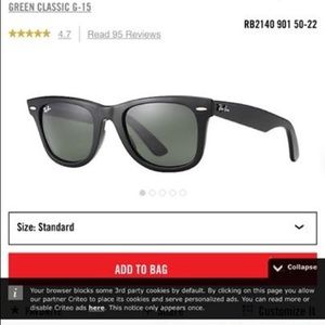 Brand new never opened Black Ray Ban Wayfairs