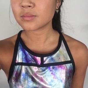 Urban outfitters metallic crop top cute