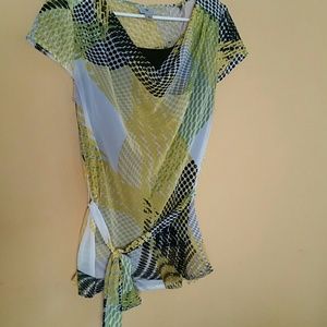 Yellow Sheer Top with attached cami