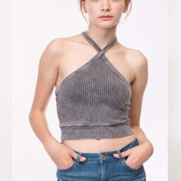 🎉HP 5/1!🎉Dusty Charcoal Ribbed tank💥LAST ONE!! - Picture 2 of 4