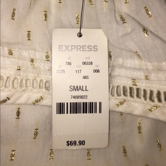 White and Gold Ruffle Dress - Picture 3 of 4