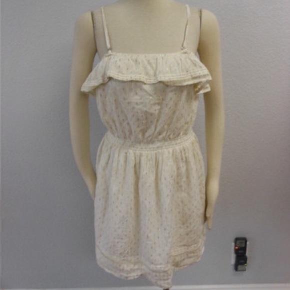 White and Gold Ruffle Dress - Picture 4 of 4