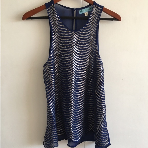 Sequined, bilevel tank top