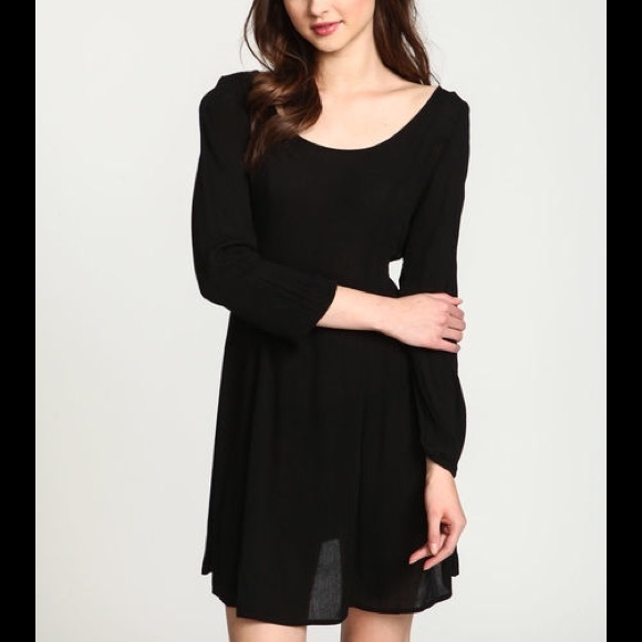 NEW Black Boho Dress Sz M - Picture 2 of 4