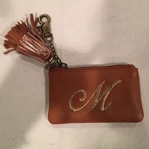 Miss Albright Tasseled Monogram Coin Pouch
