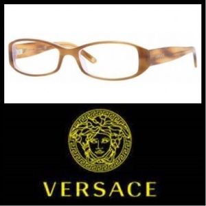 Versace Eyeglass Frames Striped Brown / Lilac