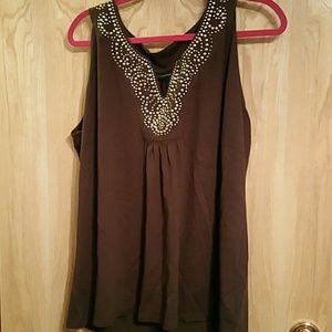 Gold Studded Brown Top.