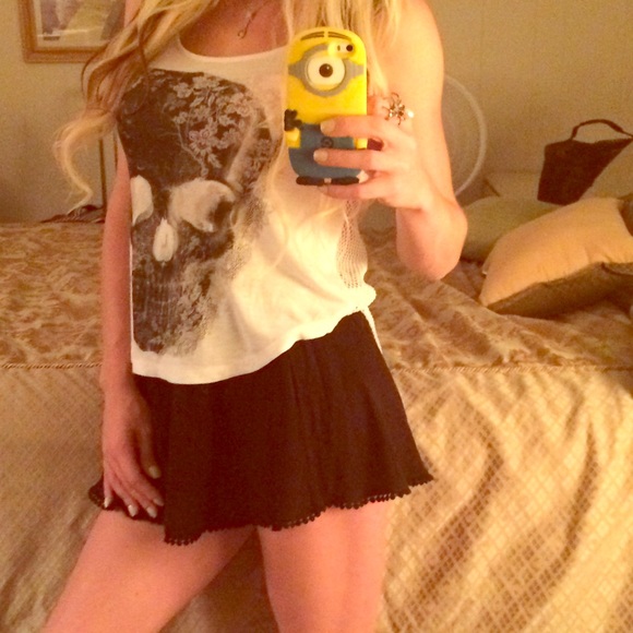 Glittery skull tank top