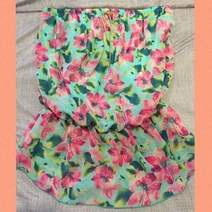 Strapless flower top