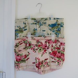 Bundle (2) Cotton Floral Print Shorts, size 9/10