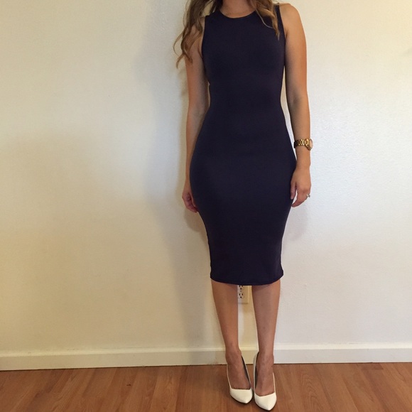 Navy Sleeveless Midi Dress (LAST SMALL!) - Picture 4 of 4