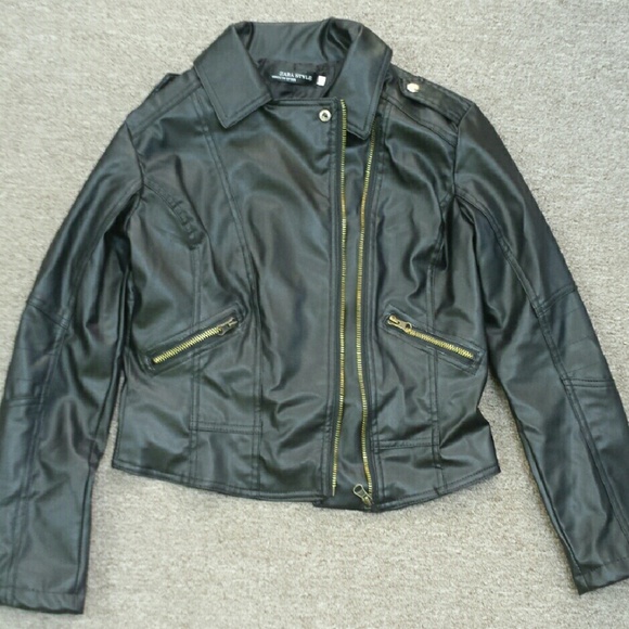 Black faux leather jacket