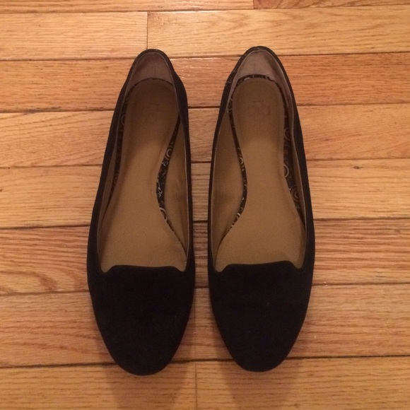 Black suede Ann Taylor flats