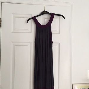 Grey and purple color block dress