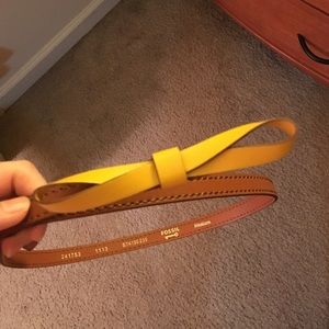 fossil leather bow belt