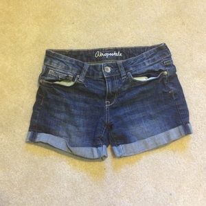 Dark washed jean shorts