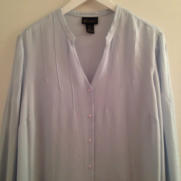 Lane Bryant Long Sleeve Silk Blouse - Picture 2 of 4