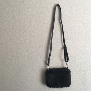 NEW faux fur purse/wristlet