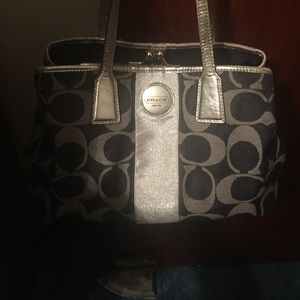 Blue and sliver coach purse. Only used a few times