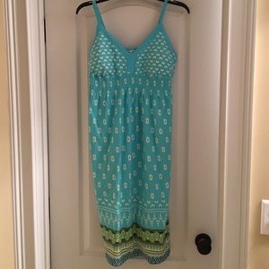 Athleta spaghetti strap dress XL Aqua padded cups