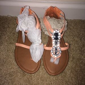 Francesca's Coral Bling Sandals