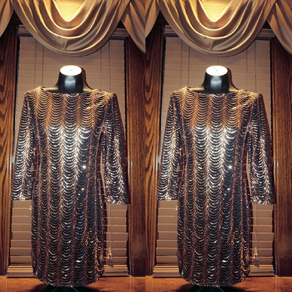 Charlotte Ruse Rose Gold Sequin Dres