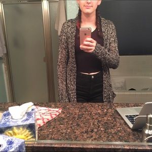 salt & pepper knit cardi
