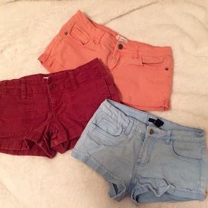 BUNDLE of 3 Pairs of Colored Shorts
