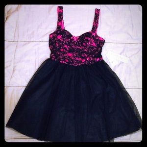 Pink and black party dress