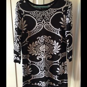 Black and white long sweater