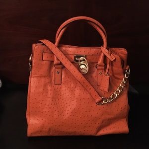 Michael Kors Faux Ostrich Hamilton