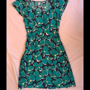 Blue and green flowered dress